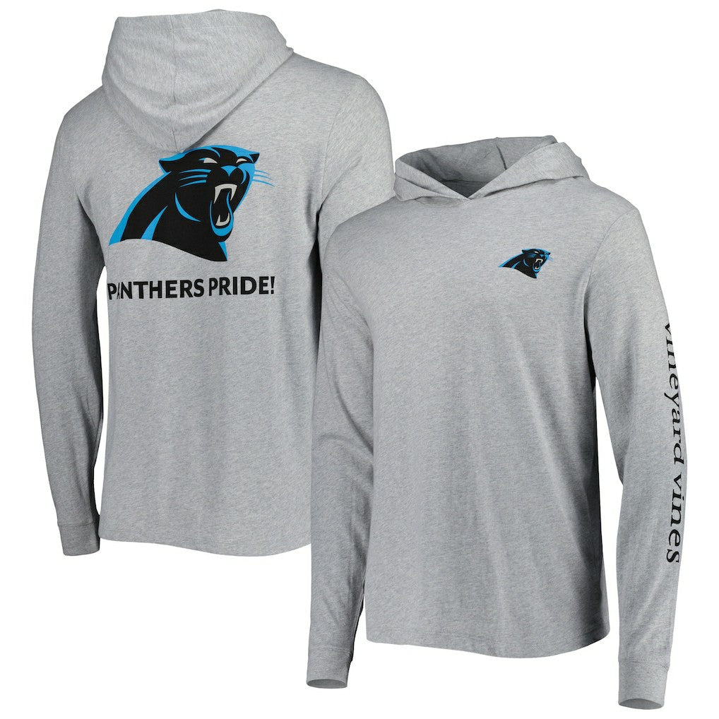 Carolina Panthers Vineyard Vines Local Long Sleeve Hoodie T-Shirt - Heathered Gray Hoodies