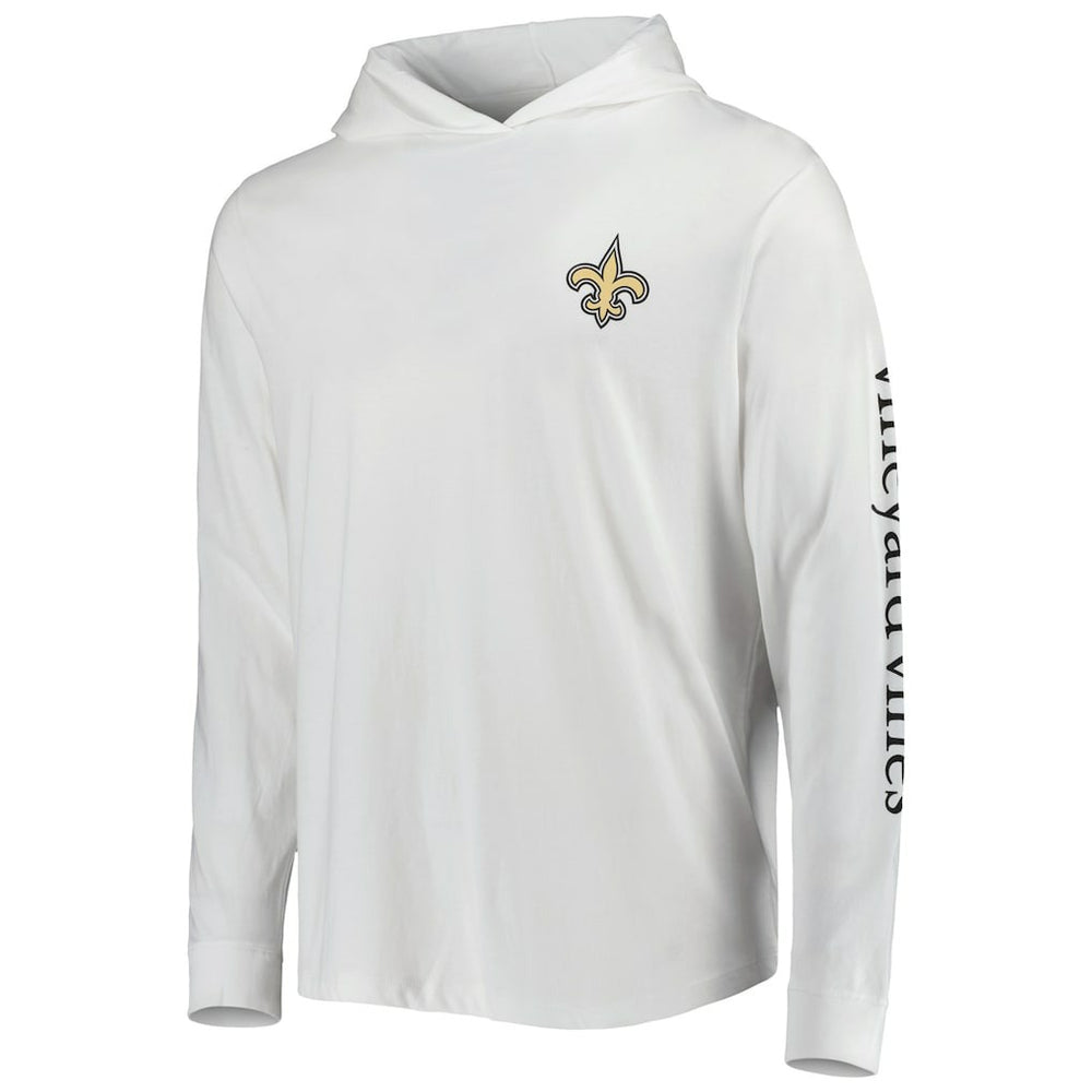 New Orleans Saints Vineyard Vines Local Long Sleeve Hoodie T-Shirt - White Hoodies