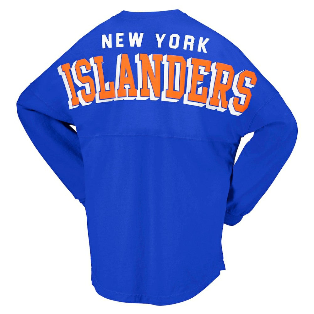 New York Islanders Fanatics Women's Spirit Lace-Up V-Neck Long Sleeve Jersey T-Shirt - Royal | US 4974046