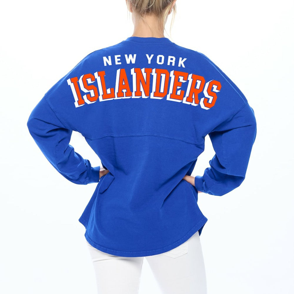 New York Islanders Fanatics Women's Spirit Lace-Up V-Neck Long Sleeve Jersey T-Shirt - Royal | US 4974046