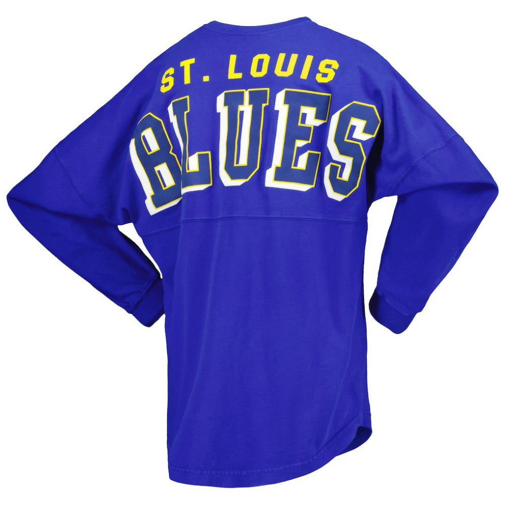 St. Louis Blues Fanatics Women's Spirit Lace-Up V-Neck Long Sleeve Jersey T-Shirt - Blue | US 4974048