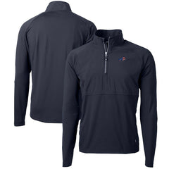 Buffalo Bills Cutter & Buck Adapt Eco Knit Hybrid Recycled Quarter-Zip Pullover Top - Navy Pullover