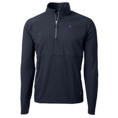 Denver Broncos Cutter & Buck Adapt Eco Knit Hybrid Recycled Quarter-Zip Pullover Top - Navy Pullover