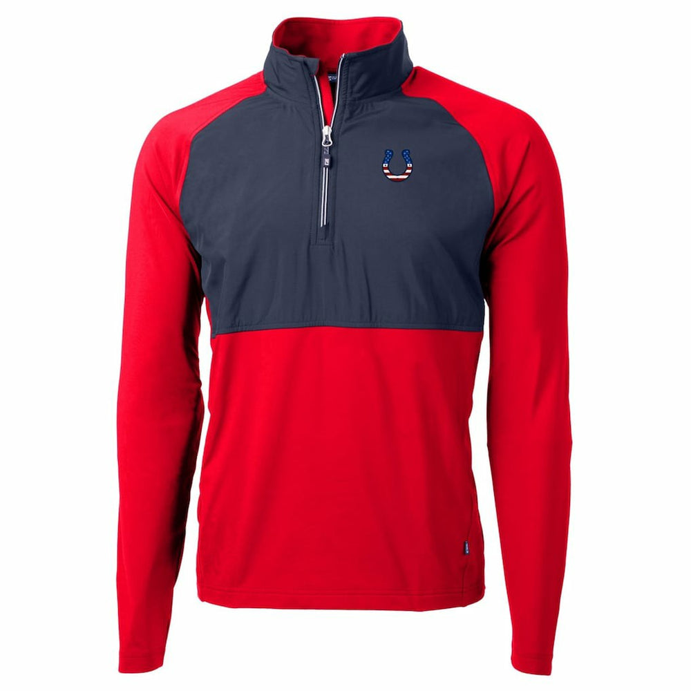 Indianapolis Colts Cutter & Buck Adapt Eco Knit Hybrid Recycled Quarter-Zip Pullover Top - Red Pullover