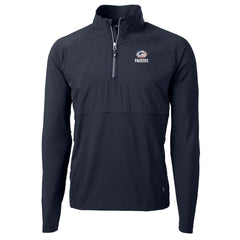 Green Bay Packers Cutter & Buck Adapt Eco Knit Hybrid Recycled Quarter-Zip Pullover Top - Navy Pullover