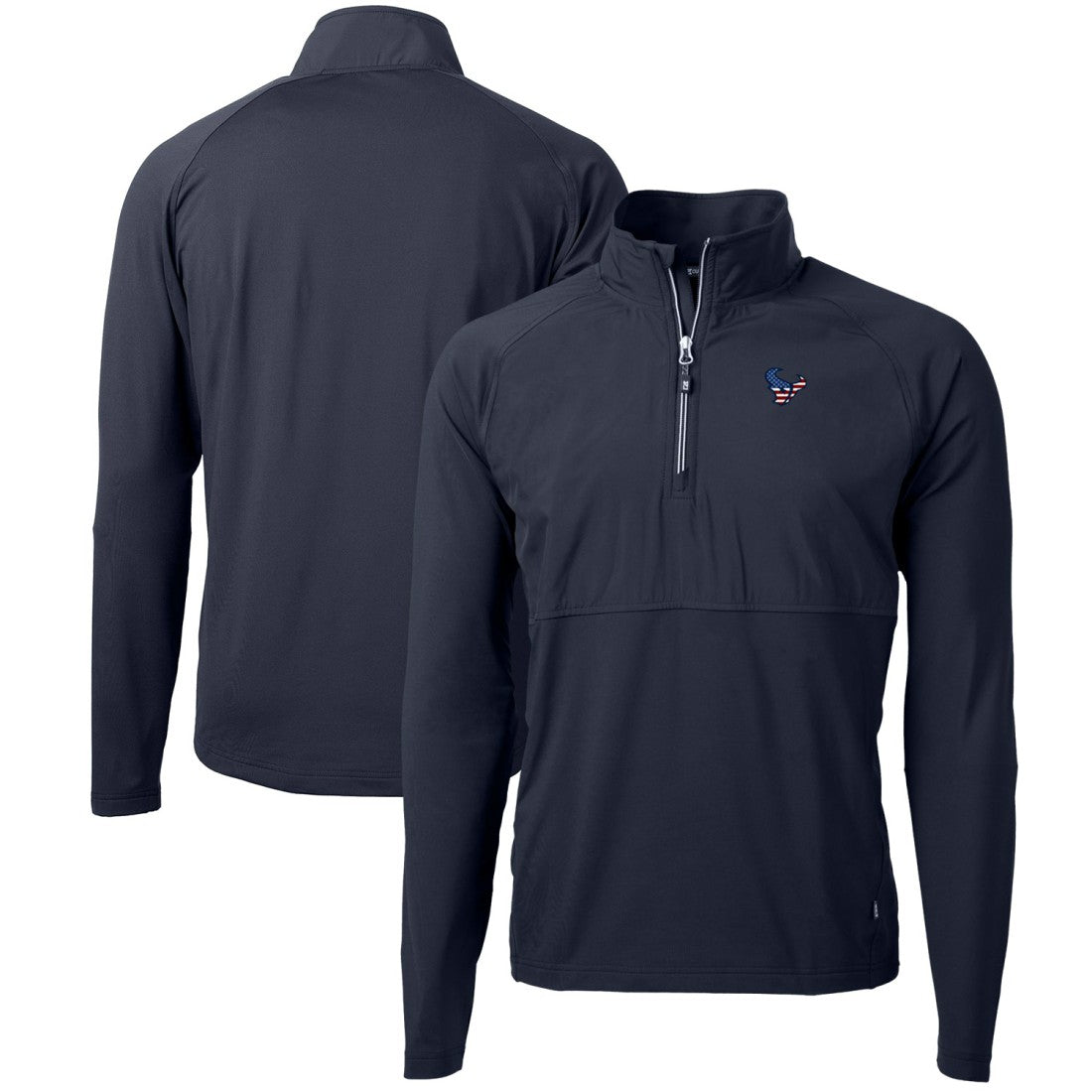 Houston Texans Cutter & Buck Adapt Eco Knit Hybrid Recycled Quarter-Zip Pullover Top - Navy Pullover
