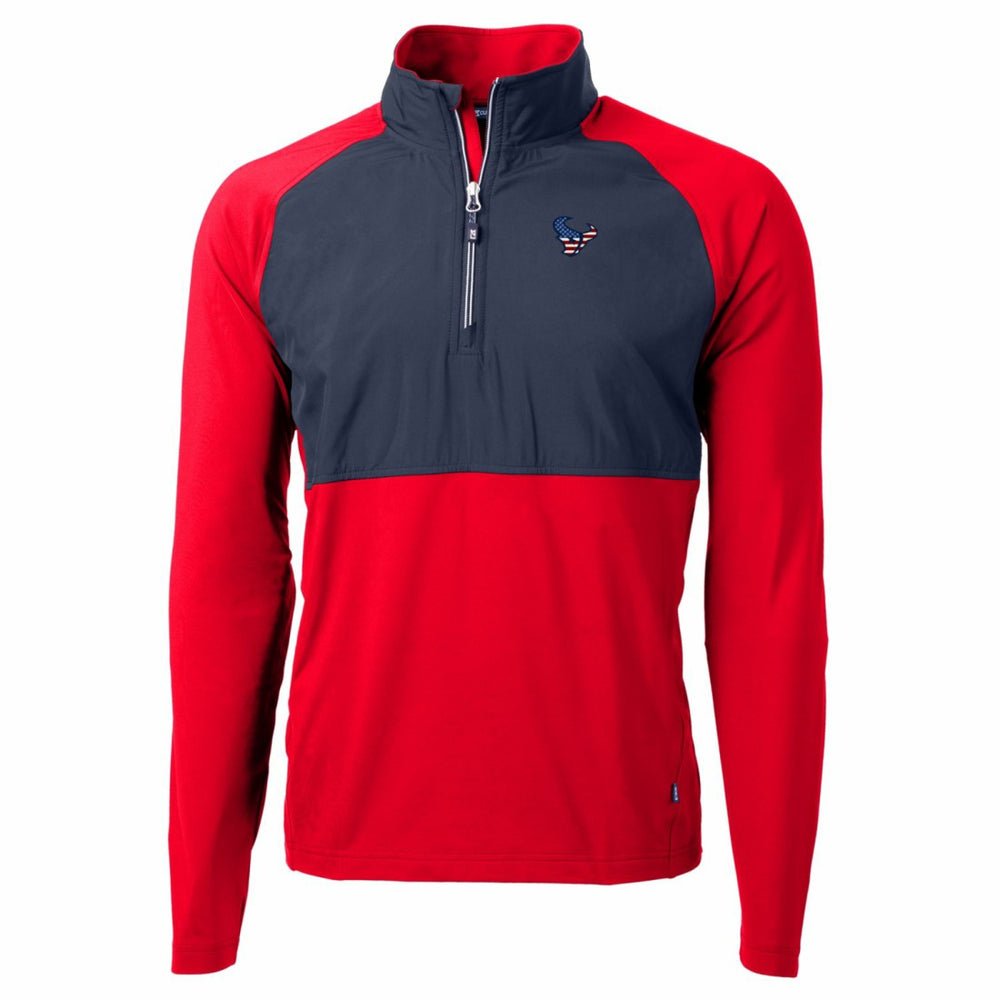 Houston Texans Cutter & Buck Adapt Eco Knit Hybrid Recycled Quarter-Zip Pullover Top - Red Pullover