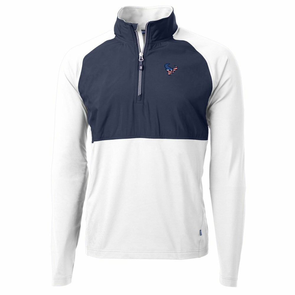 Houston Texans Cutter & Buck Adapt Eco Knit Hybrid Recycled Quarter-Zip Pullover Top - White Pullover
