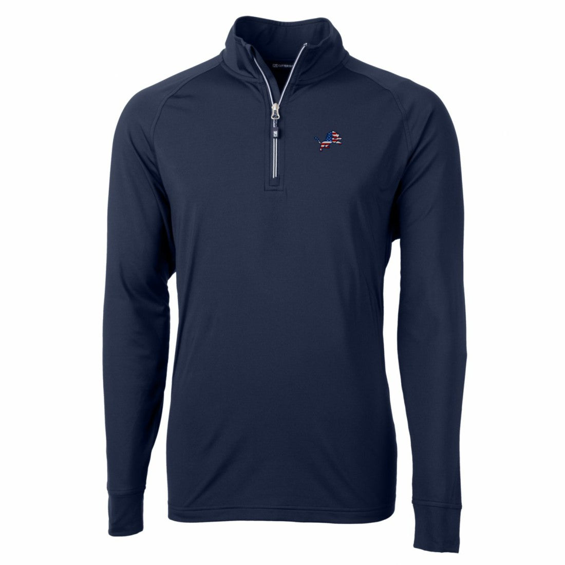 Detroit Lions Cutter & Buck Team Adapt Eco Knit Hybrid Recycled Quarter-Zip Pullover Top - Navy Pullover