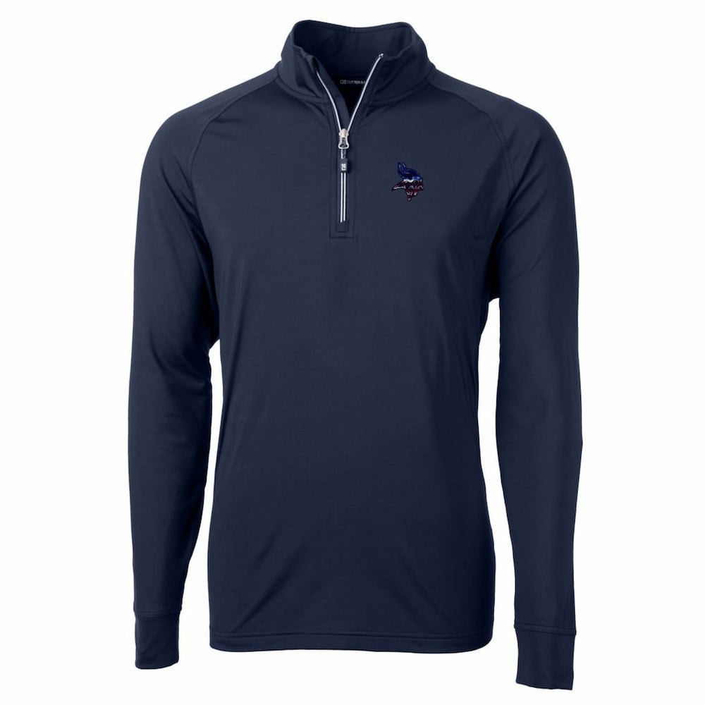 Minnesota Vikings Cutter & Buck Team Adapt Eco Knit Hybrid Recycled Quarter-Zip Pullover Top - Navy Pullover