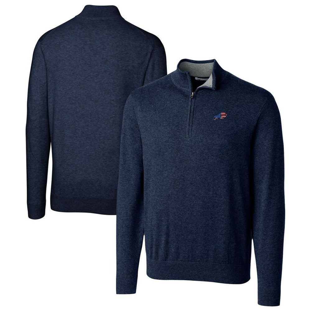Buffalo Bills Cutter & Buck Lakemont Quarter-Zip Pullover Sweater - Navy Pullover
