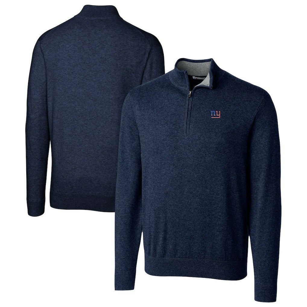 New York Giants Cutter & Buck Lakemont Quarter-Zip Pullover Sweater - Navy Pullover