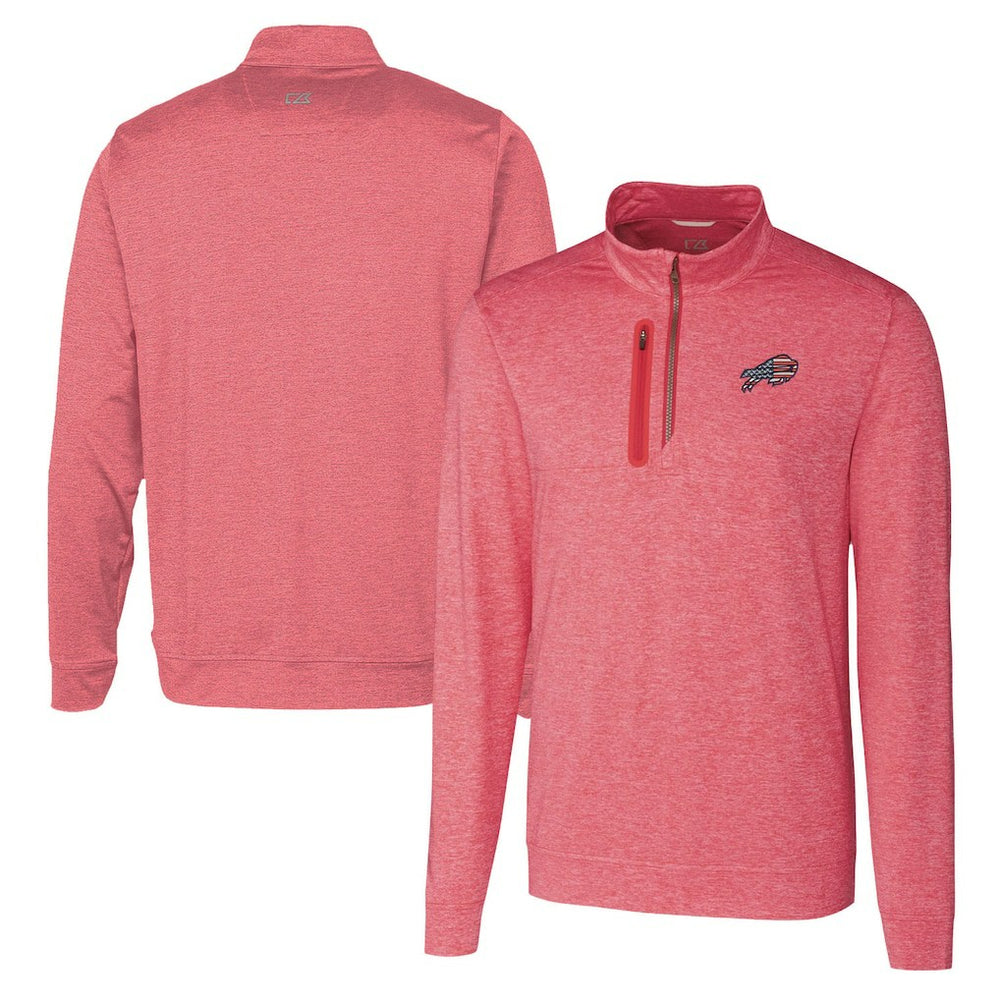 Buffalo Bills Cutter & Buck Americana Stealth Quarter-Zip Pullover Top - Red Pullover