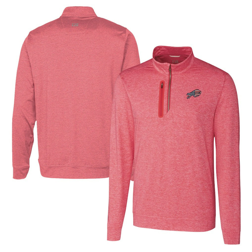Buffalo Bills Cutter & Buck Americana Stealth Quarter-Zip Pullover Top - Red Pullover