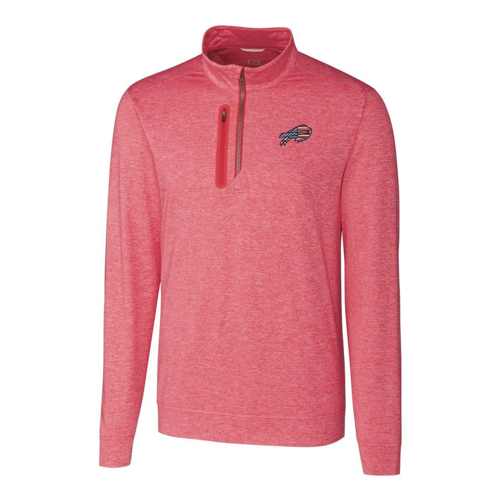 Buffalo Bills Cutter & Buck Americana Stealth Quarter-Zip Pullover Top - Red Pullover