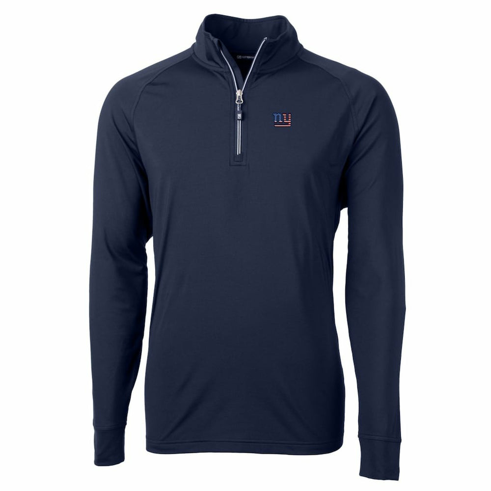 New York Giants Cutter & Buck Big & Tall Adapt Eco Knit Stretch Recycled Quarter-Zip Pullover Top - Navy Pullover