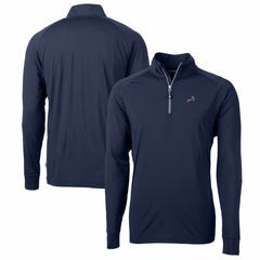 Detroit Lions Cutter & Buck Big & Tall Adapt Eco Knit Stretch Recycled Quarter-Zip Pullover Top - Navy Pullover