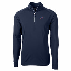 Detroit Lions Cutter & Buck Big & Tall Adapt Eco Knit Stretch Recycled Quarter-Zip Pullover Top - Navy Pullover