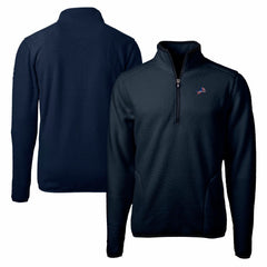 Detroit Lions Cutter & Buck Big & Tall Cascade Eco Sherpa Fleece Quarter-Zip Pullover Jacket - Navy Pullover