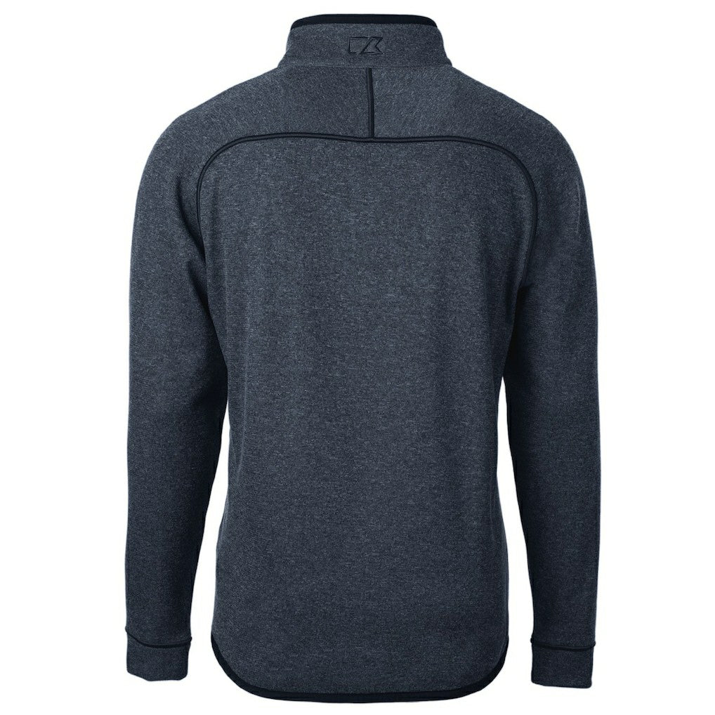 Kansas City Chiefs Cutter & Buck Big & Tall Mainsail Sweater Knit Half-Zip Pullover Jacket - Heathered Navy Pullover