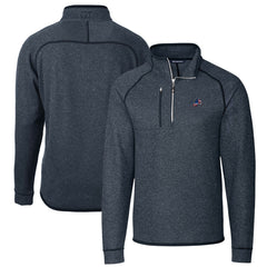 Detroit Lions Cutter & Buck Big & Tall Mainsail Sweater Knit Half-Zip Pullover Jacket - Heathered Navy Pullover