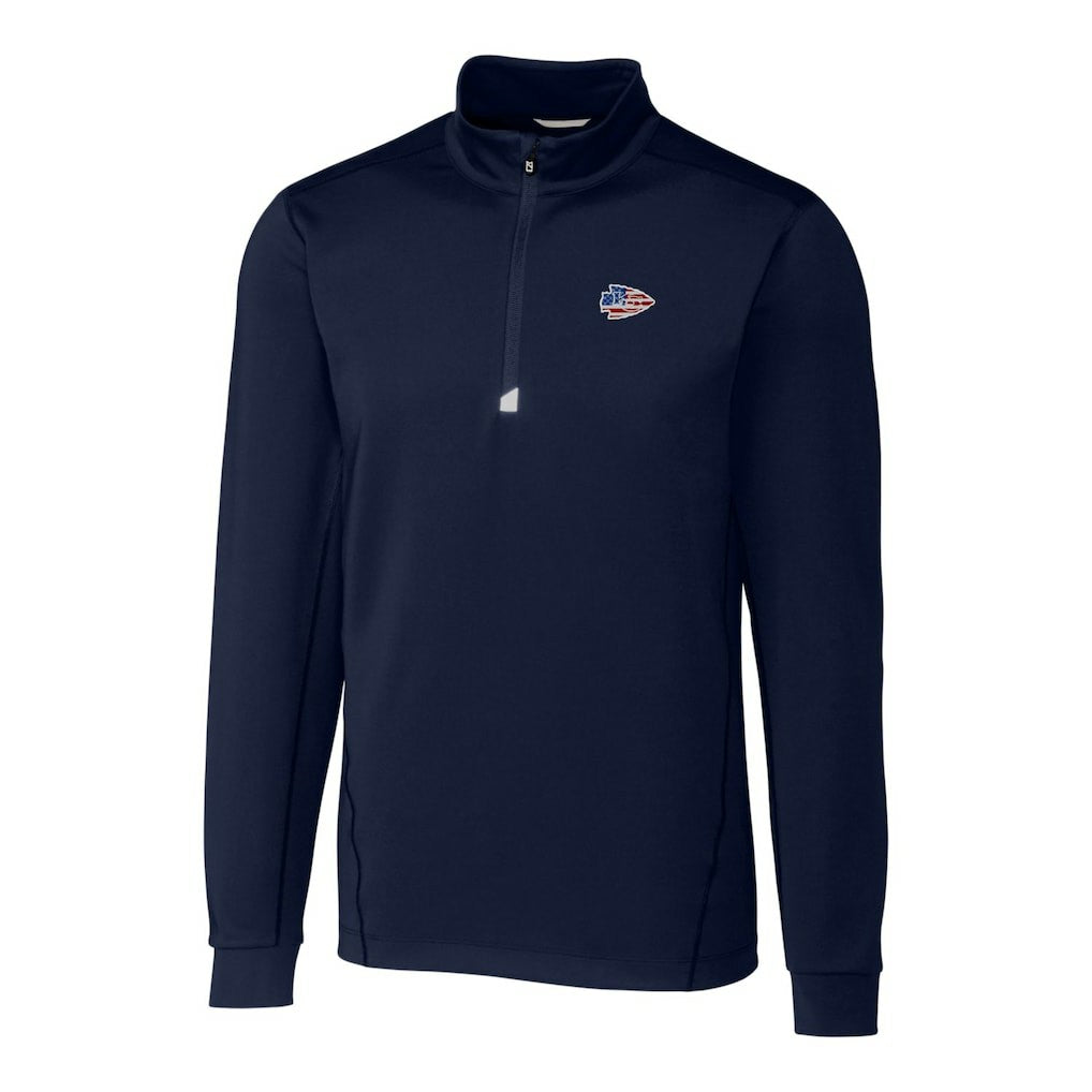 Kansas City Chiefs Cutter & Buck Big & Tall Traverse Stretch Quarter-Zip Pullover Top - Navy Pullover