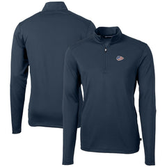 Kansas City Chiefs Cutter & Buck Big & Tall Virtue Eco Pique Recycled Quarter-Zip Jacket - Navy Jackets