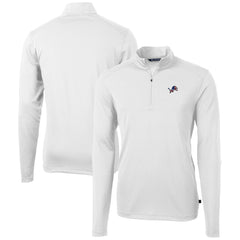 Detroit Lions Cutter & Buck Big & Tall Virtue Eco Pique Recycled Quarter-Zip Jacket - White Jackets