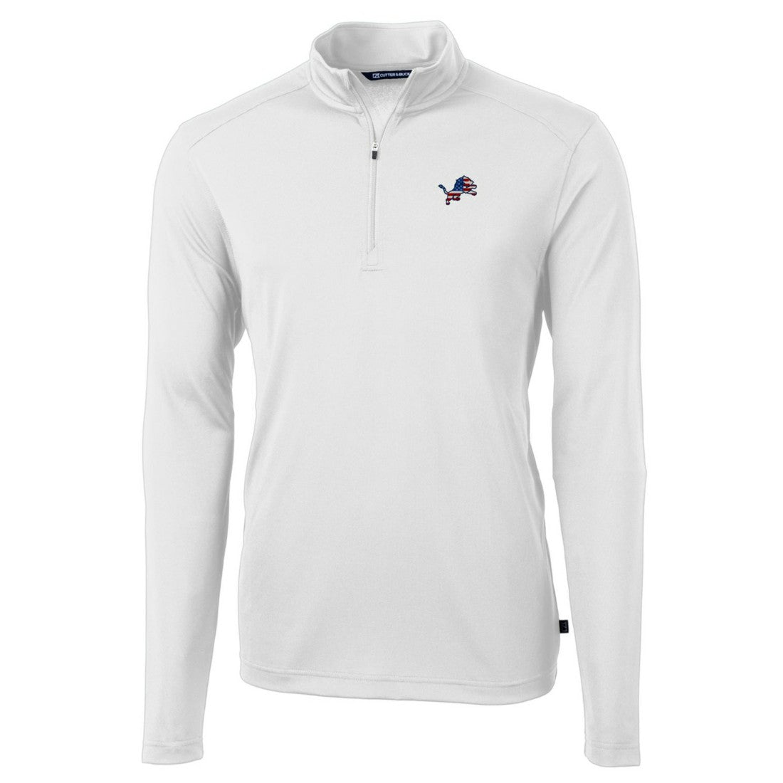 Detroit Lions Cutter & Buck Big & Tall Virtue Eco Pique Recycled Quarter-Zip Jacket - White Jackets