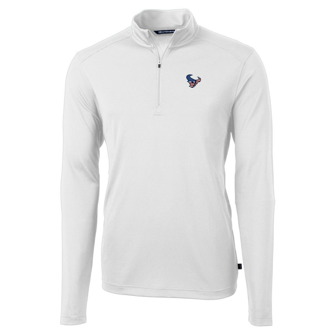 Houston Texans Cutter & Buck Big & Tall Virtue Eco Pique Recycled Quarter-Zip Jacket - White Jackets