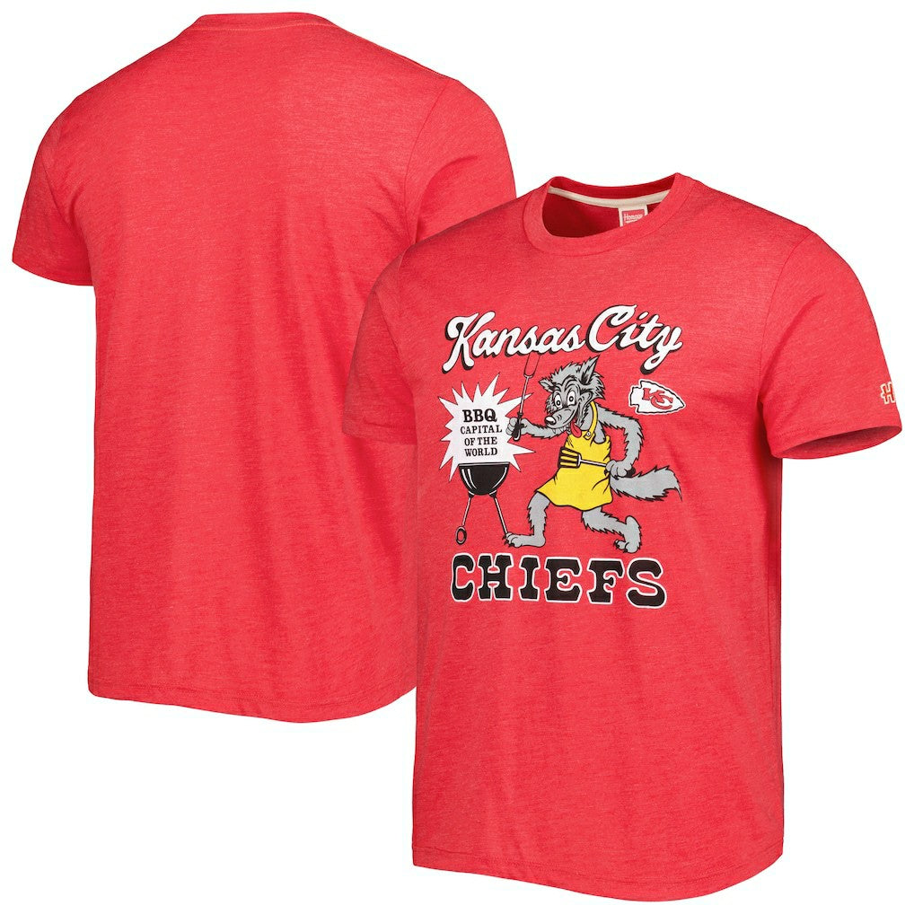 Kansas City Chiefs Homage BBQ Hyper Local Tri-Blend T-Shirt - Red T-shirts