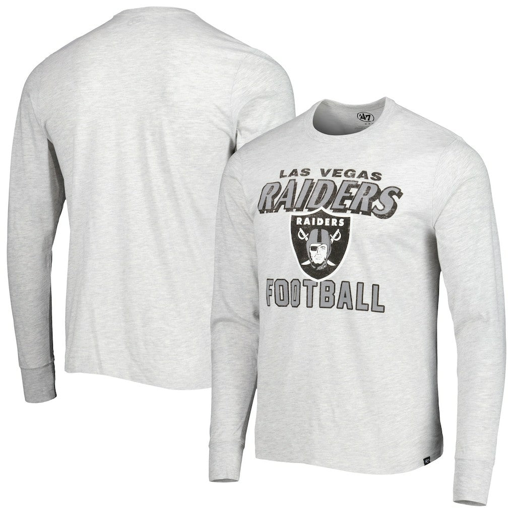 Las Vegas Raiders '47 Dozer Franklin Long Sleeve T-Shirt - Heathered Gray T-shirts