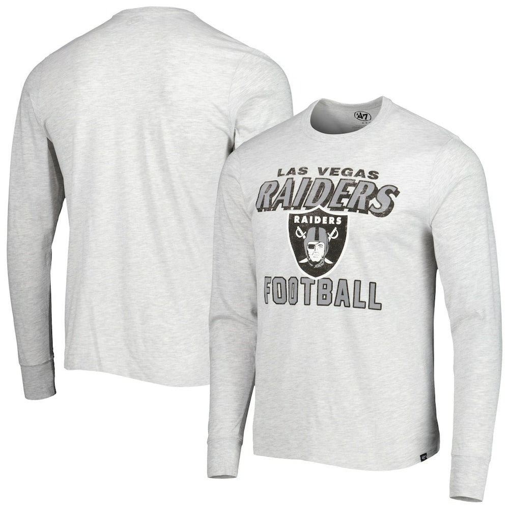 Las Vegas Raiders '47 Dozer Franklin Long Sleeve T-Shirt - Heathered Gray T-shirts