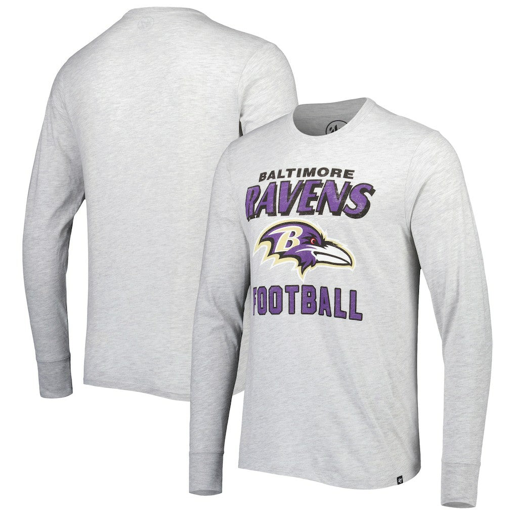 Baltimore Ravens '47 Dozer Franklin Long Sleeve T-Shirt - Heathered Gray T-shirts