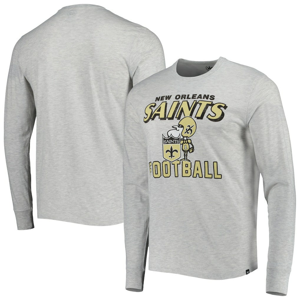 New Orleans Saints '47 Dozer Franklin Long Sleeve T-Shirt - Heathered Gray T-shirts