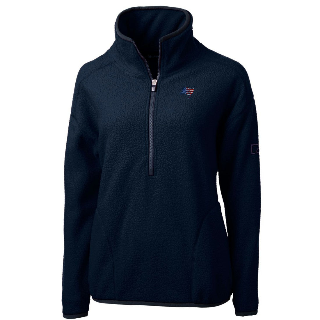 Tampa Bay Buccaneers Cutter & Buck Women's Americana Cascade Eco Sherpa Fleece Half-Zip Pullover Jacket - Navy Pullover