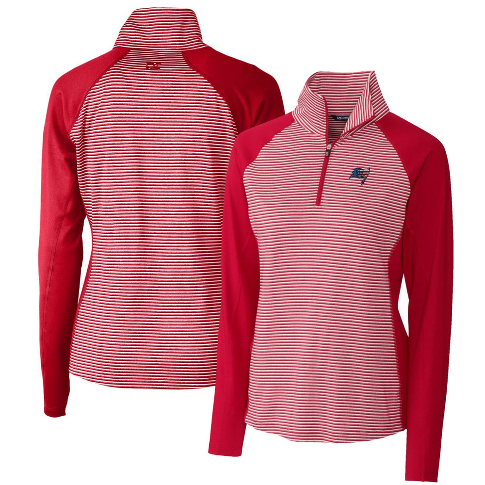 Tampa Bay Buccaneers Cutter & Buck Women's Forge Tonal Half-Zip Top - Cardinal Tops
