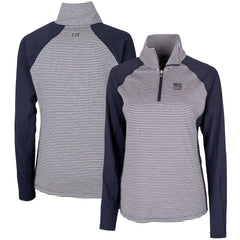 New York Giants Cutter & Buck Women's Forge Tonal Half-Zip Top - Navy Tops