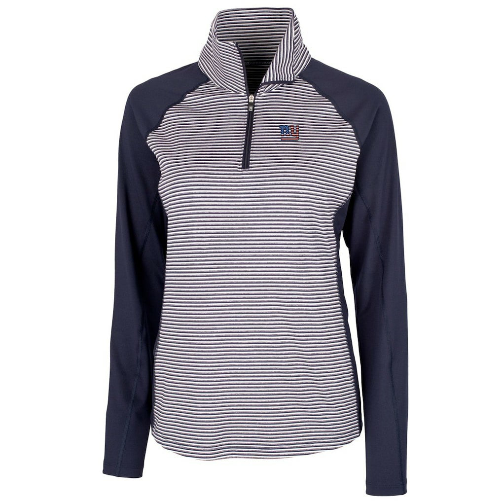 New York Giants Cutter & Buck Women's Forge Tonal Half-Zip Top - Navy Tops