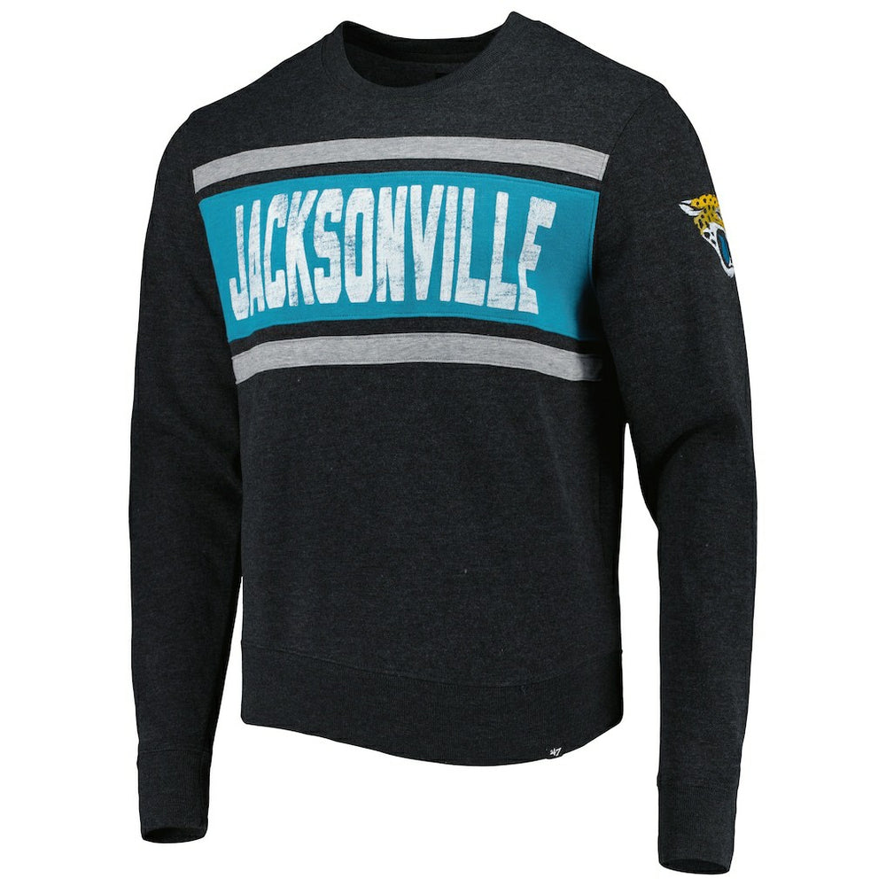Jacksonville Jaguars '47 Bypass Tribeca Pullover Sweatshirt - Heathered Black Pullover