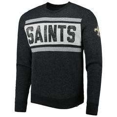 New Orleans Saints '47 Bypass Tribeca Pullover Sweatshirt - Heathered Black Pullover