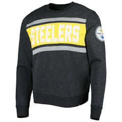 Pittsburgh Steelers '47 Bypass Tribeca Pullover Sweatshirt - Heathered Black Pullover
