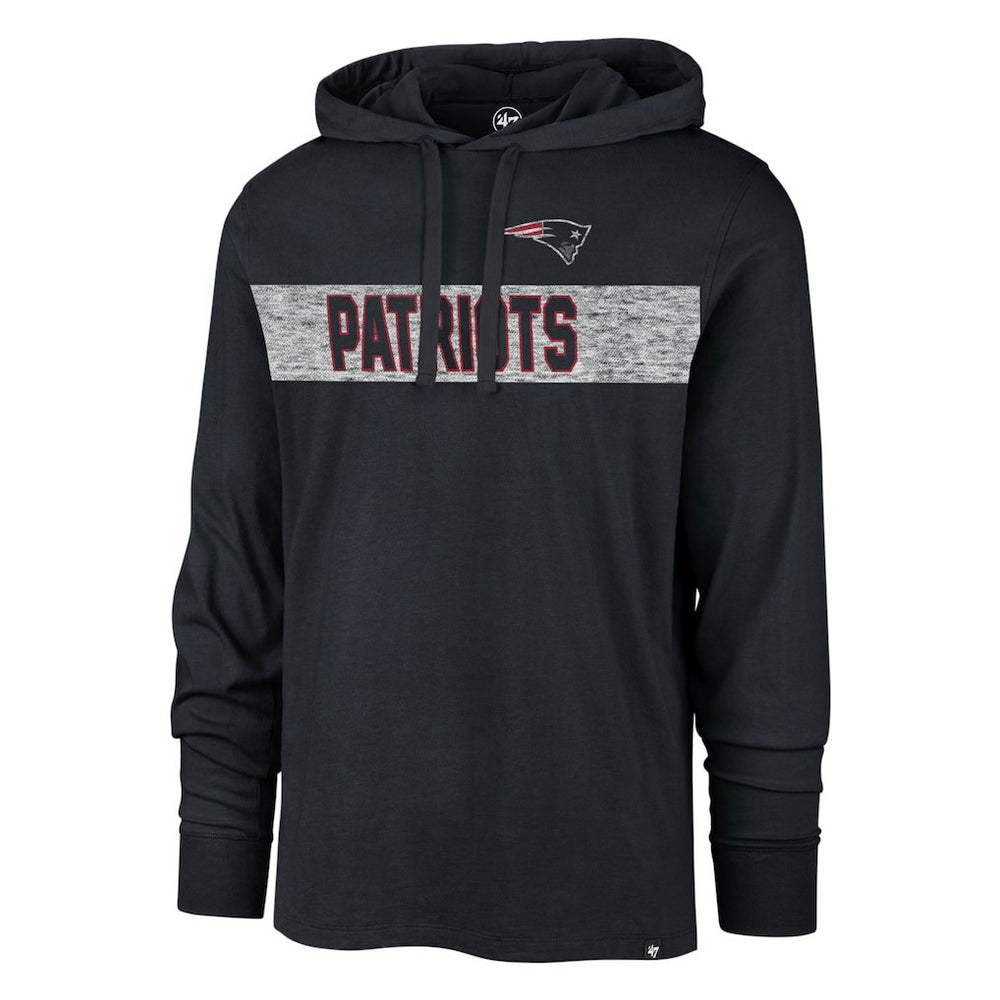 New England Patriots '47 Field Franklin Hooded Long Sleeve T-Shirt - Navy T-shirts
