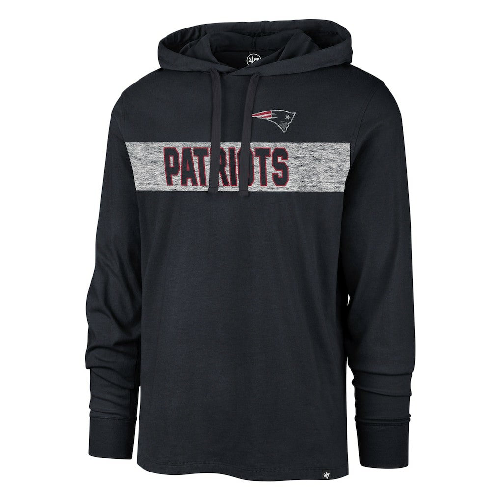 New England Patriots '47 Field Franklin Hooded Long Sleeve T-Shirt - Navy T-shirts