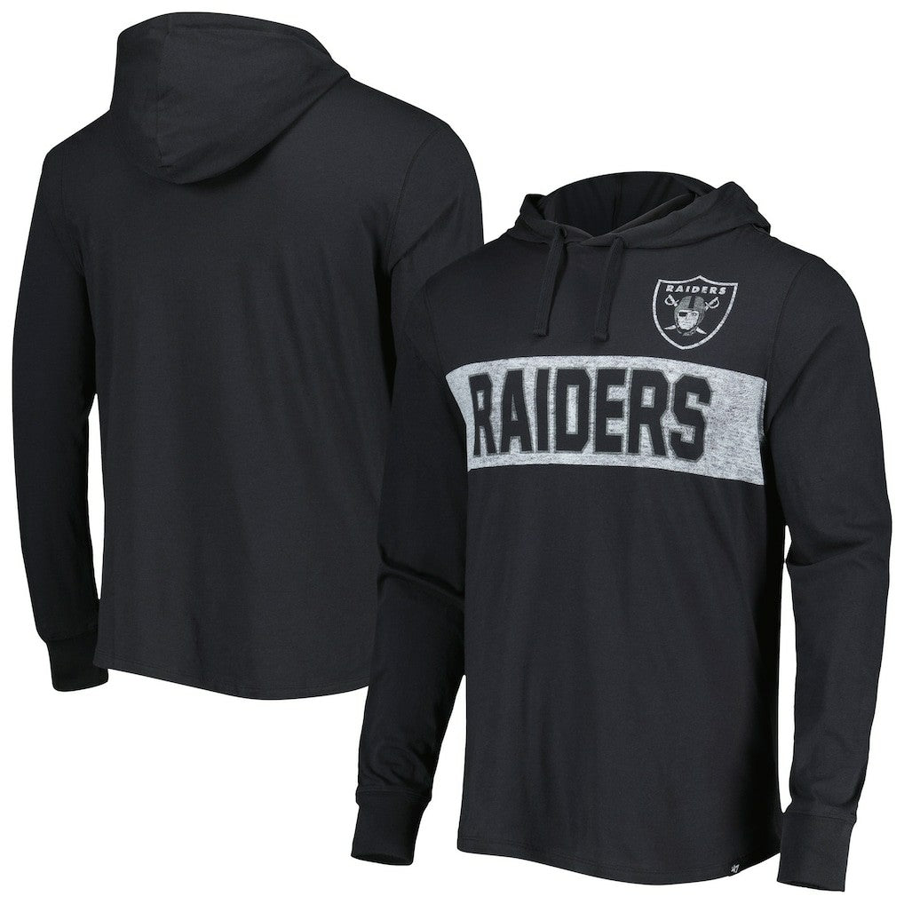 Las Vegas Raiders '47 Field Franklin Hooded Long Sleeve T-Shirt - Black T-shirts