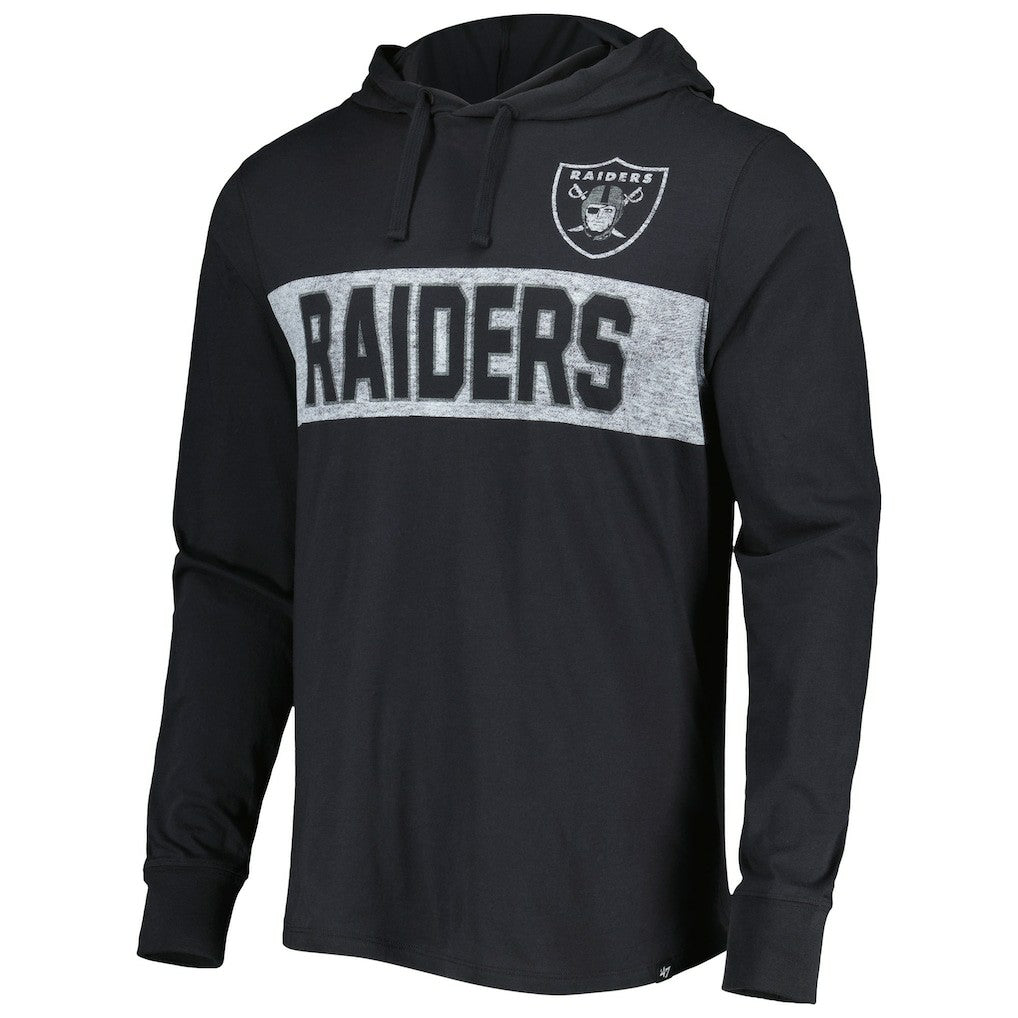 Las Vegas Raiders '47 Field Franklin Hooded Long Sleeve T-Shirt - Black T-shirts