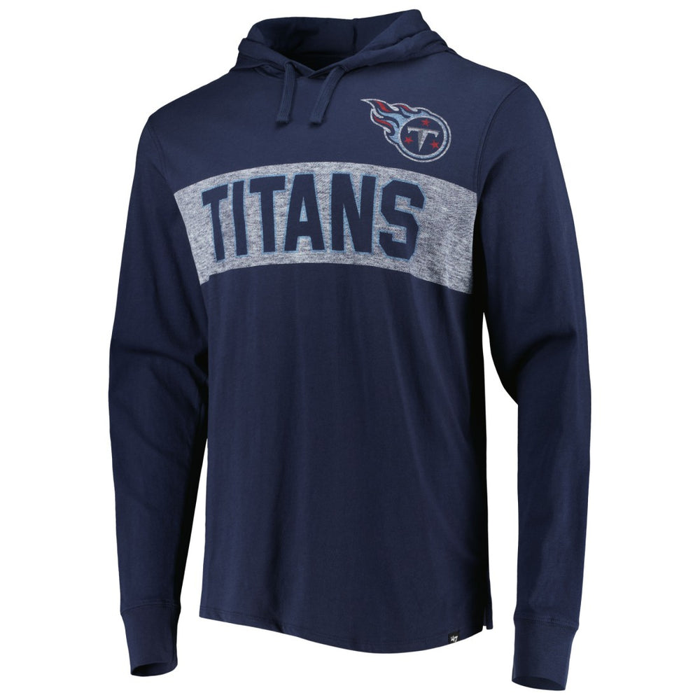 Tennessee Titans '47 Field Franklin Hooded Long Sleeve T-Shirt - Navy T-shirts