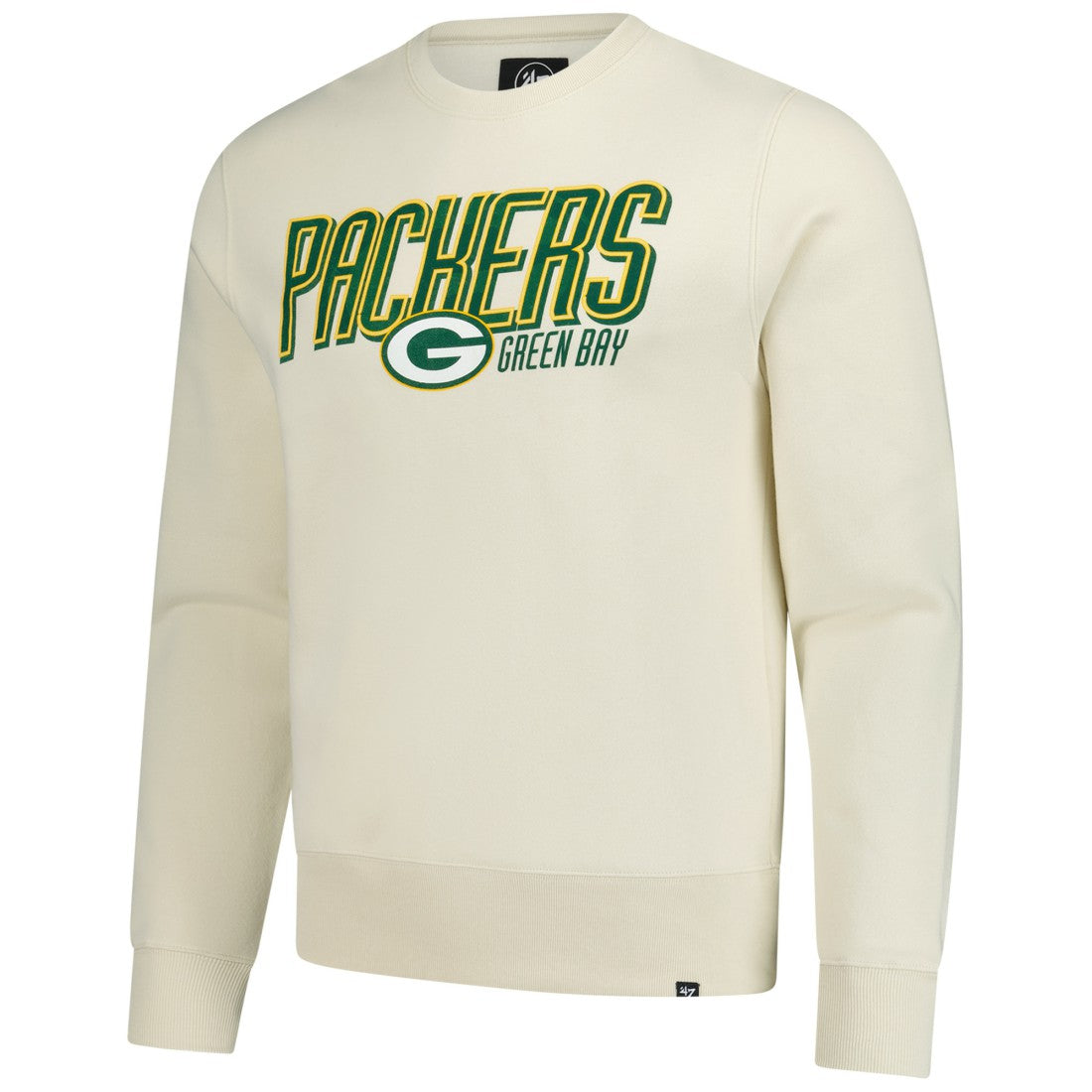 Green Bay Packers '47 Locked In Headline Pullover Sweatshirt - Cream Pullover