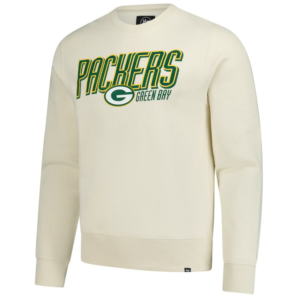 Green Bay Packers '47 Locked In Headline Pullover Sweatshirt - Cream Pullover
