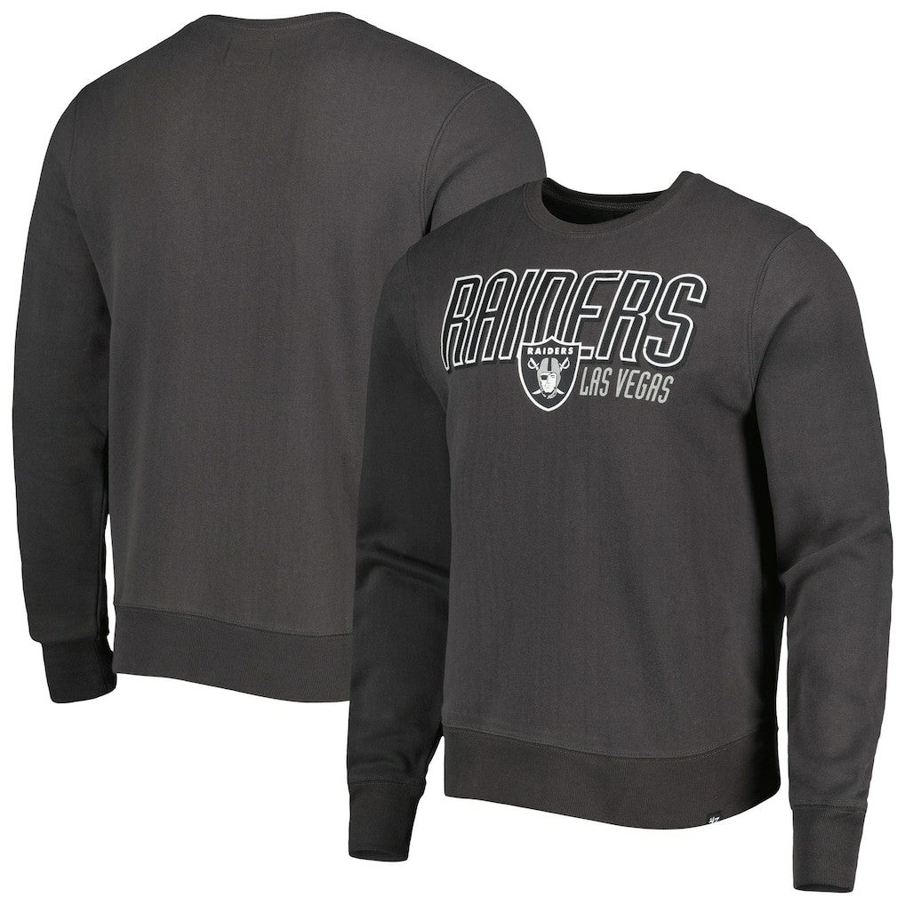 Las Vegas Raiders '47 Locked In Headline Pullover Sweatshirt - Charcoal Pullover